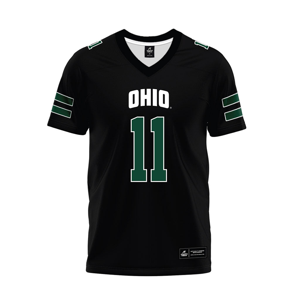 Ohio - NCAA Football : Zach Hackleman - Black Premium Football Jersey-0
