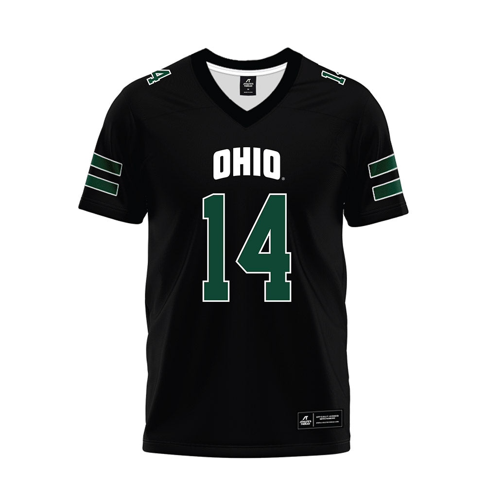 Ohio - NCAA Football : Ike Ackerman - Black Premium Football Jersey-0