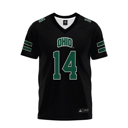 Ohio - NCAA Football : Marcus Hughbanks - Black Premium Football Jersey-0