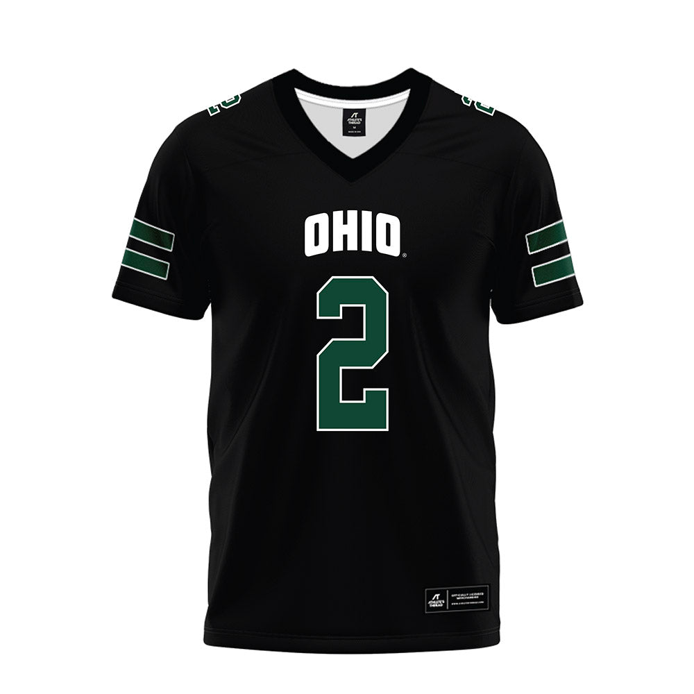 Ohio - NCAA Football : Preston Bowman - Black Premium Football Jersey-0