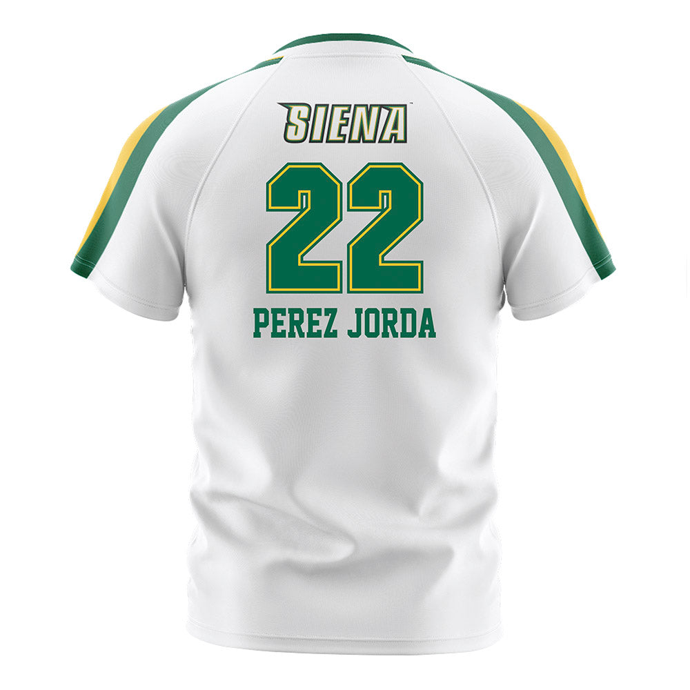 Siena - NCAA Men's Soccer : Alejandro Perez Jorda - White Soccer Jersey-1