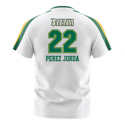 Siena - NCAA Men's Soccer : Alejandro Perez Jorda - White Soccer Jersey-1