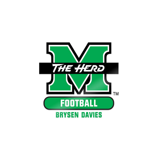 Marshall - NCAA Football : Brysen Davies - Sticker-0