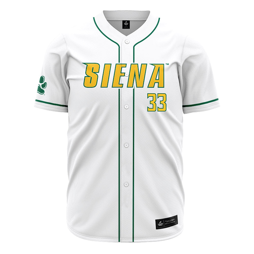 Siena - NCAA Baseball : JT Gunzy - White Jersey