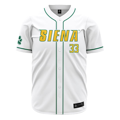 Siena - NCAA Baseball : JT Gunzy - White Jersey