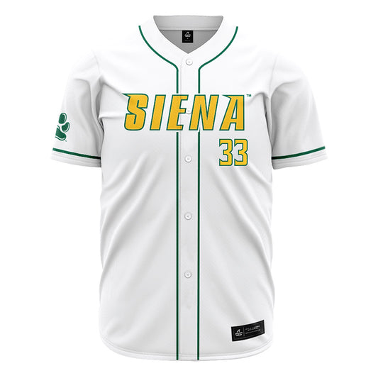 Siena - NCAA Baseball : JT Gunzy - White Jersey
