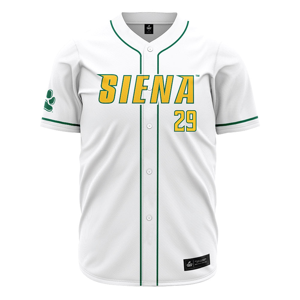 Siena - NCAA Baseball : Ryan Lundari - White Jersey-0