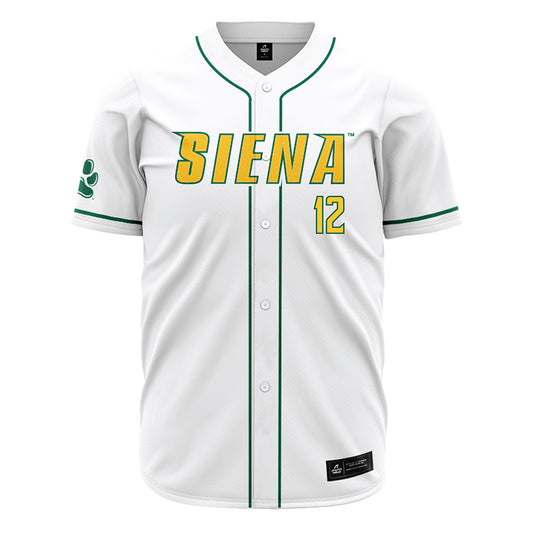 Siena - NCAA Baseball : Sean Camacho - White Jersey-0