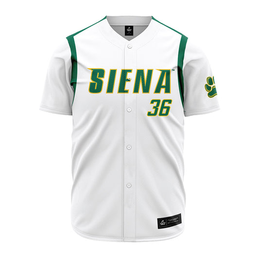 Siena - NCAA Baseball : Alistair Morin - White Jersey