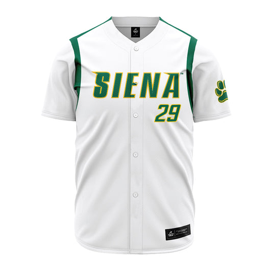 Siena - NCAA Baseball : Ryan Lundari - White Jersey-0