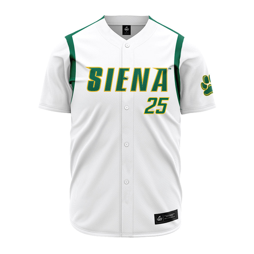 Siena - NCAA Baseball : Sam Falace - White Jersey-0