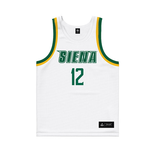 Siena - NCAA Men's Basketball : Reid Ducharme - White Basketball Jersey