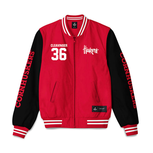 Nebraska - NCAA Baseball : Grant Cleavinger - Bomber Jacket-0