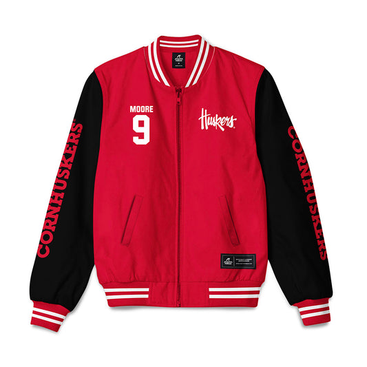 Nebraska - NCAA Baseball : Reese Moore - Bomber Jacket-0