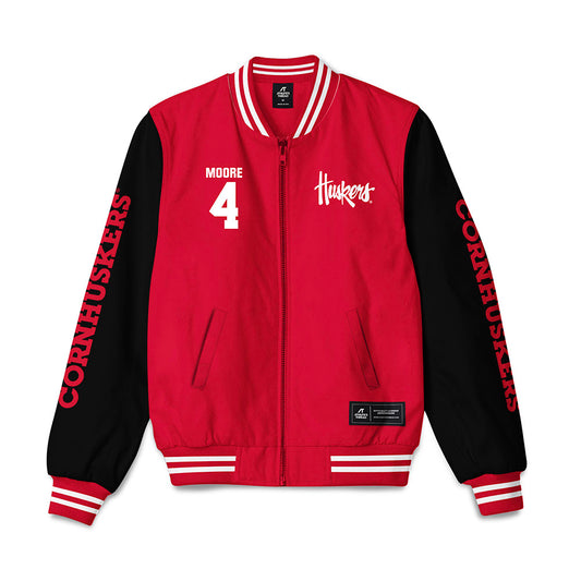 Nebraska - NCAA Baseball : Cole Moore - Bomber Jacket-0