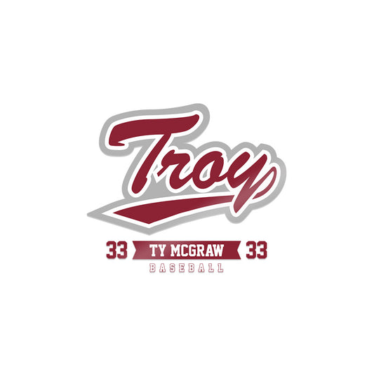 Troy - NCAA Baseball : Ty McGraw - Sticker-0