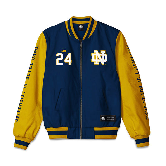 Notre Dame - NCAA Men's Soccer : Evan Lim - Bomber Jacket-0