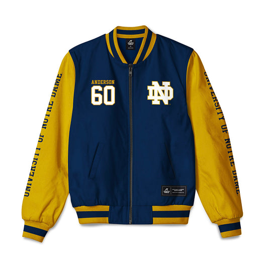 Notre Dame - NCAA Football : Max Anderson - Bomber Jacket-0