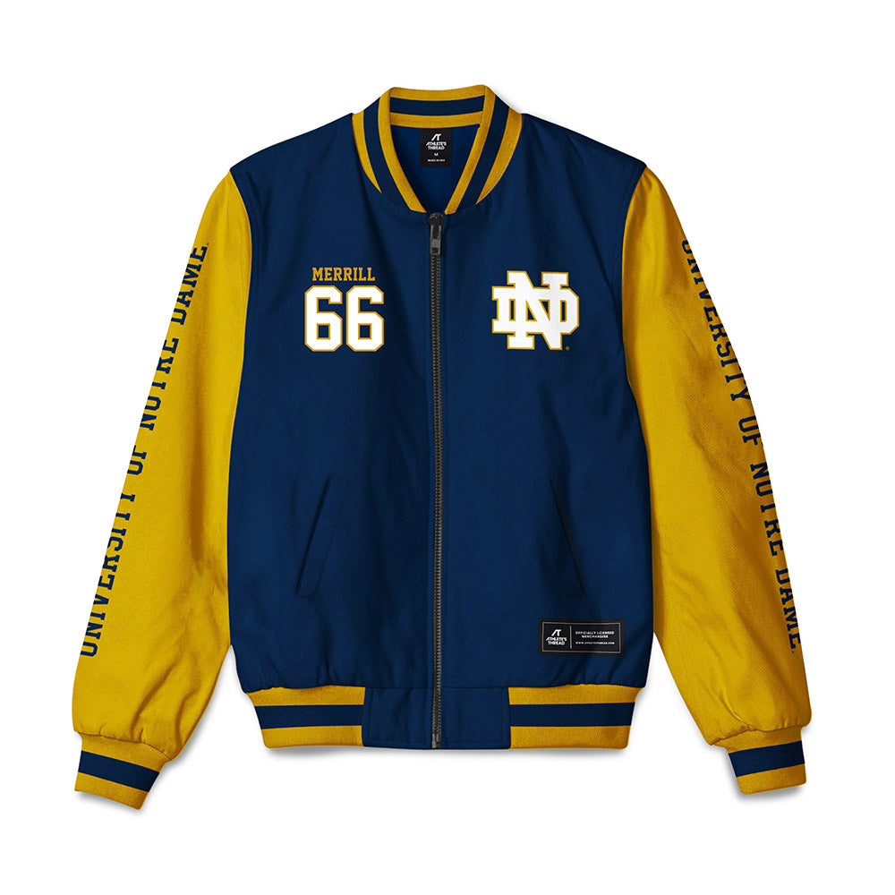 Notre Dame - NCAA Football : Tyler Merrill - Bomber Jacket-0