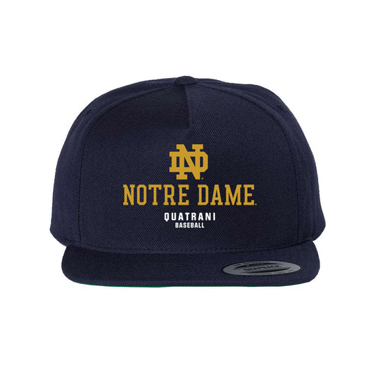 Notre Dame - NCAA Baseball : Mark Quatrani - Snapback Hat-0