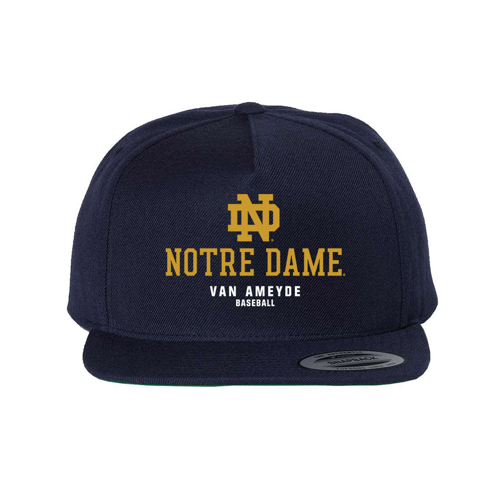 Notre Dame - NCAA Baseball : Chase Van Ameyde - Snapback Hat-0