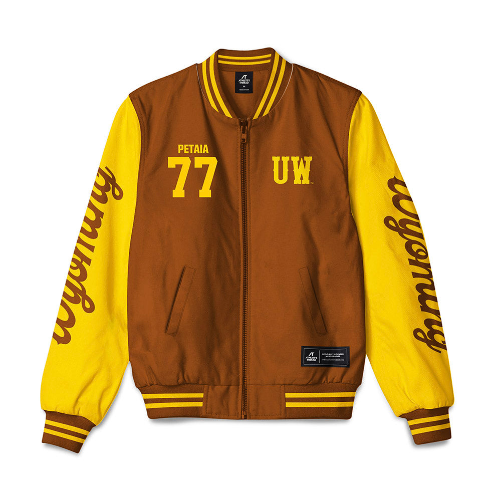 Wyoming - NCAA Football : Josiah Petaia - Bomber Jacket-0
