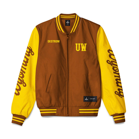 Wyoming - NCAA Men's Track & Field : Bradley Ekstrom - Bomber Jacket-0