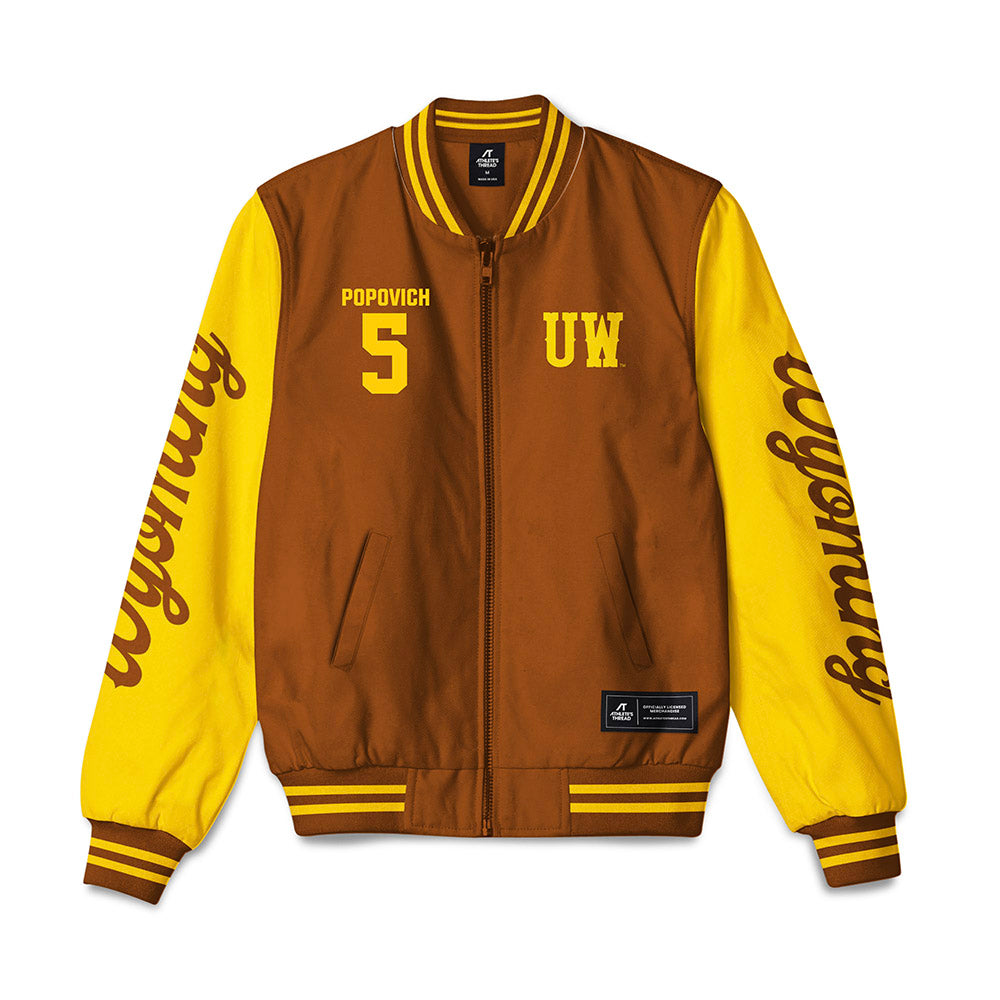 Wyoming - NCAA Football : Justin Popovich - Bomber Jacket-0