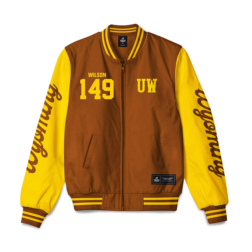 Wyoming - NCAA Wrestling : Dominic Wilson - Bomber Jacket-0