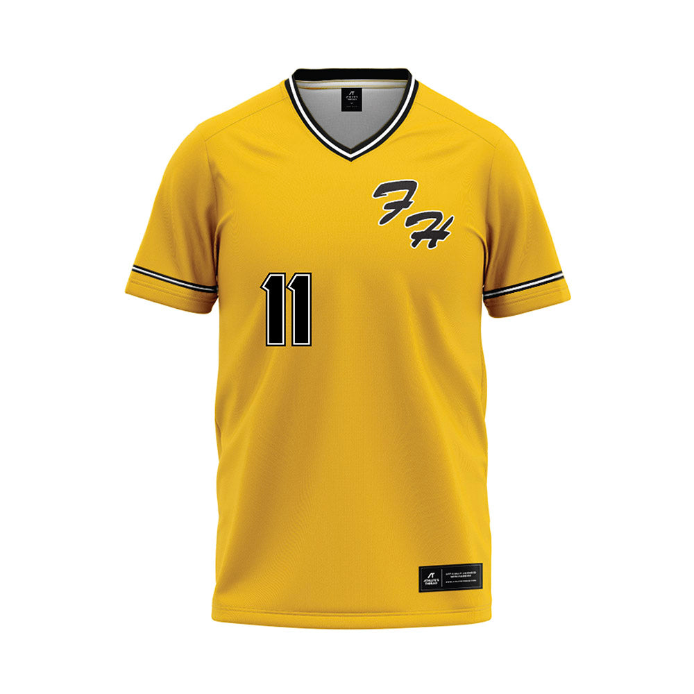FHSU - NCAA Baseball : Caleb Camp - Yellow Baseball Jersey-0