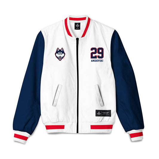 UConn - NCAA Men's Ice Hockey : Lirim Amidovski - Bomber Jacket-0