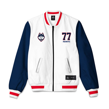 UConn - NCAA Men's Basketball : Uros Paunovic - Bomber Jacket-0