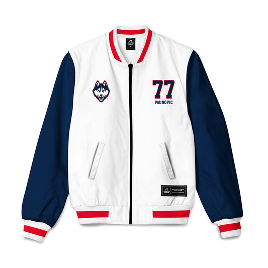 UConn - NCAA Men's Basketball : Uros Paunovic - Bomber Jacket-0