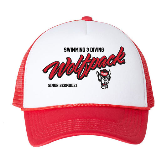 NC State - NCAA Men's Swimming & Diving : Simon Bermudez - Trucker Hat-0