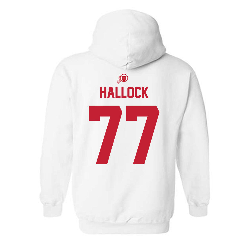 Utah - NCAA Football : Nick Hallock - Classic Shersey Hooded Sweatshirt-1