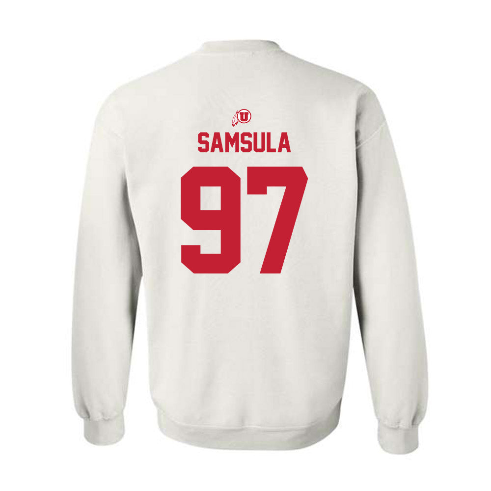 Utah - NCAA Football : Lucas Samsula - Classic Shersey Crewneck Sweatshirt-1