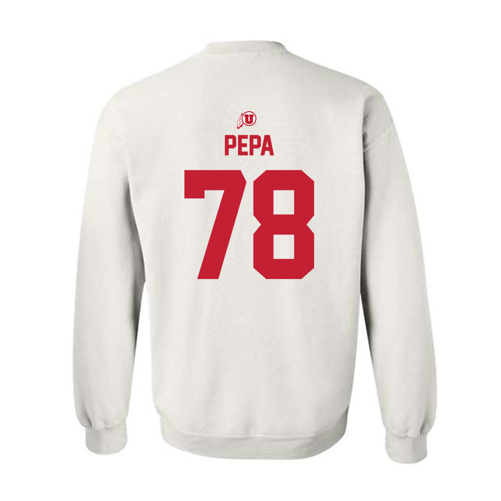 Utah - NCAA Football : Taniela Pepa - Classic Shersey Crewneck Sweatshirt-1