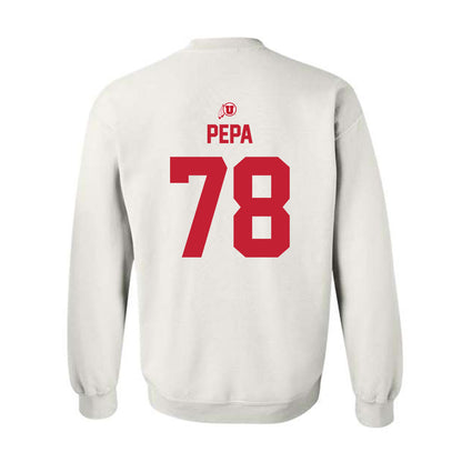 Utah - NCAA Football : Taniela Pepa - Classic Shersey Crewneck Sweatshirt-1