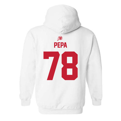 Utah - NCAA Football : Taniela Pepa - Classic Shersey Hooded Sweatshirt-1