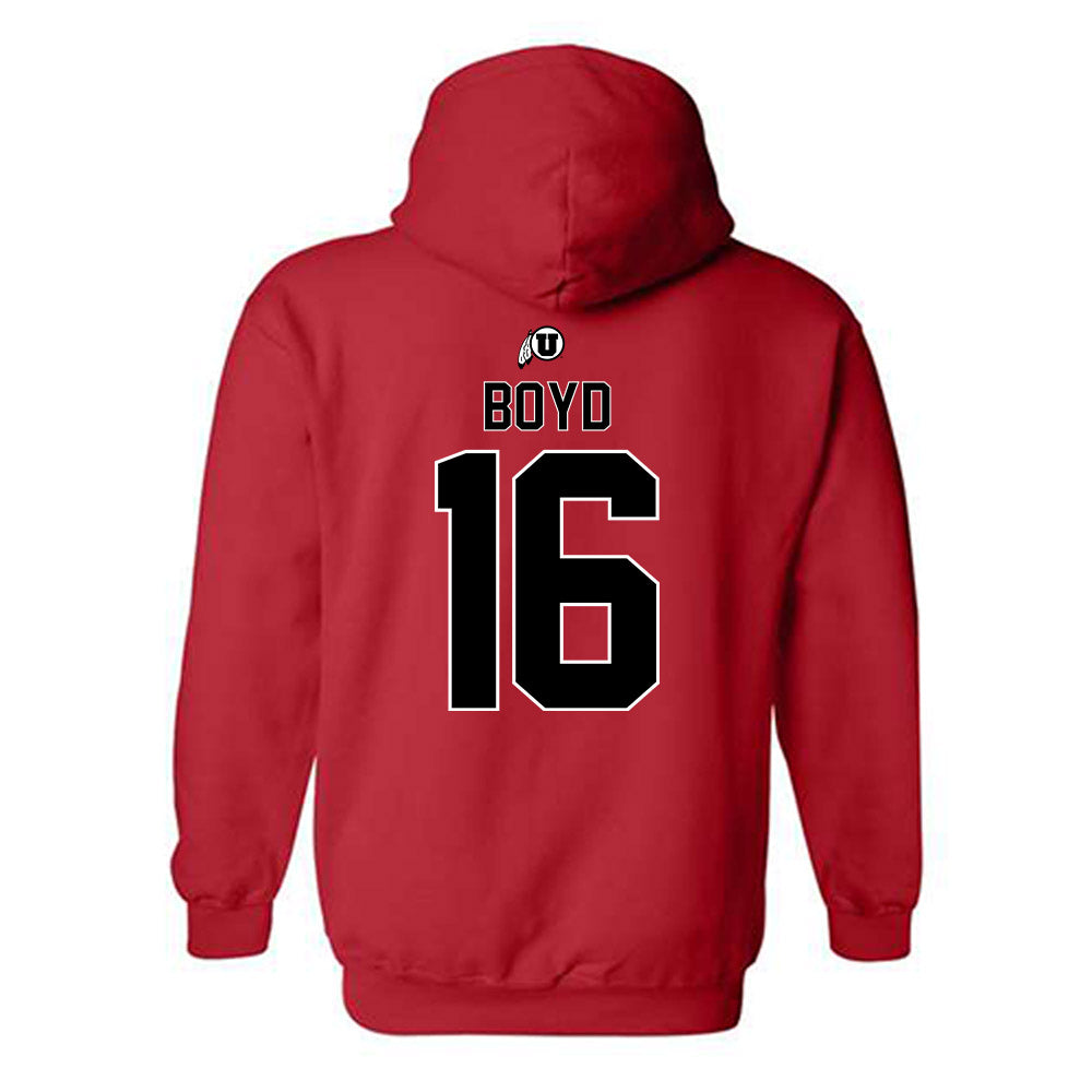 Utah - NCAA Football : Morley Boyd - Classic Shersey Hooded Sweatshirt-1