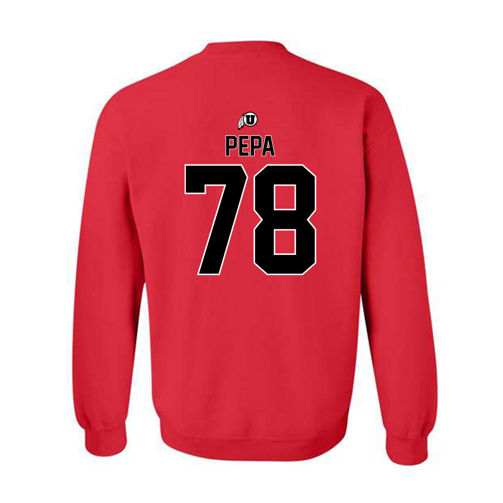 Utah - NCAA Football : Taniela Pepa - Classic Shersey Crewneck Sweatshirt-1