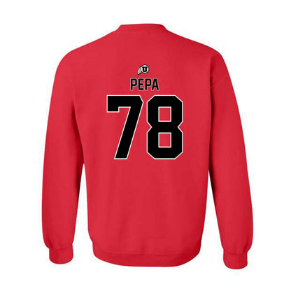 Utah - NCAA Football : Taniela Pepa - Classic Shersey Crewneck Sweatshirt-1