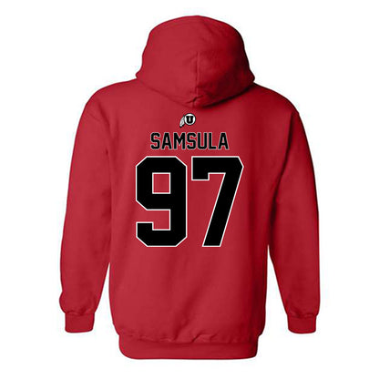 Utah - NCAA Football : Lucas Samsula - Classic Shersey Hooded Sweatshirt-1