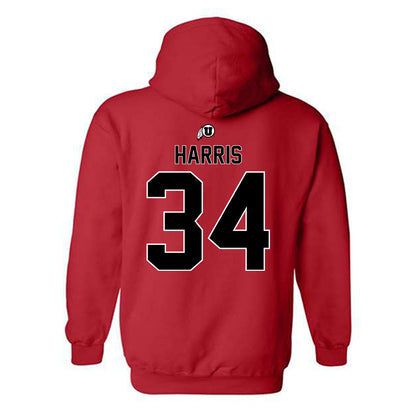 Utah - NCAA Baseball : Malik Harris - Classic Shersey Hooded Sweatshirt-1