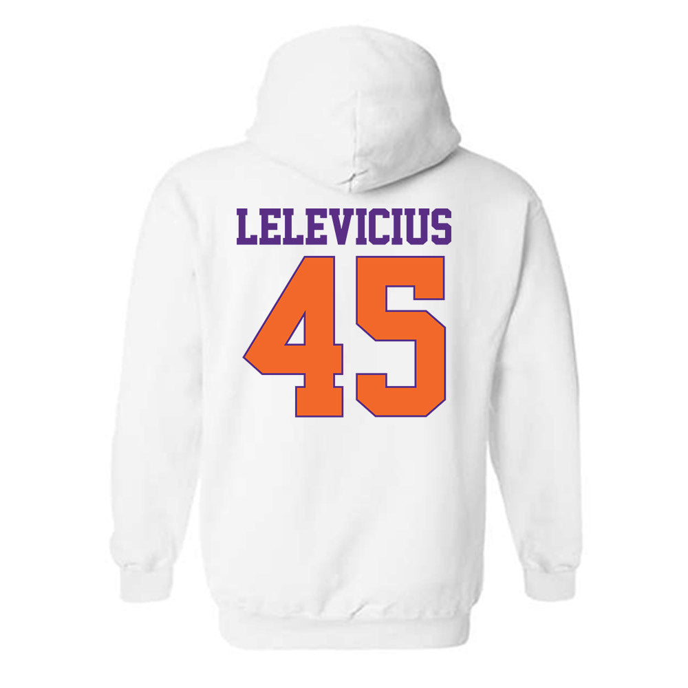 Clemson - NCAA Men's Basketball : Liutauras Lelevicius - Classic Shersey Hooded Sweatshirt-1