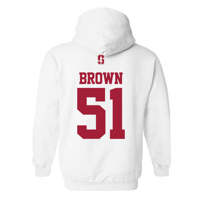 Stanford - NCAA Football : Ziron Brown - Classic Shersey Hooded Sweatshirt-1