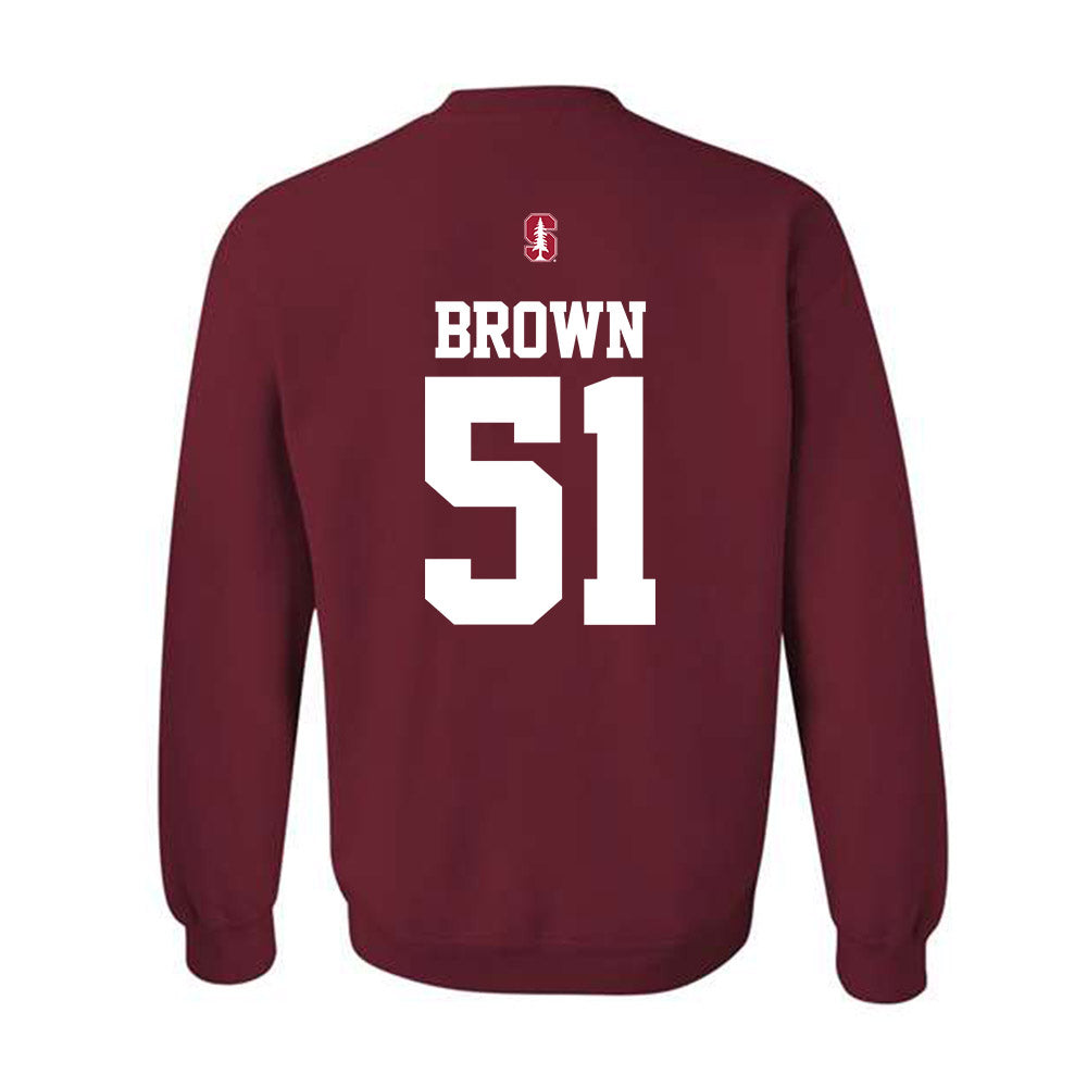 Stanford - NCAA Football : Ziron Brown - Classic Shersey Crewneck Sweatshirt-1