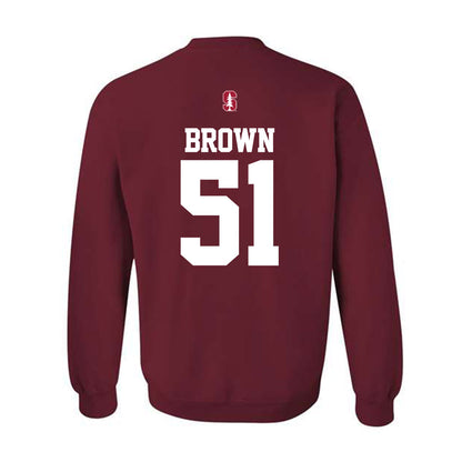 Stanford - NCAA Football : Ziron Brown - Classic Shersey Crewneck Sweatshirt-1