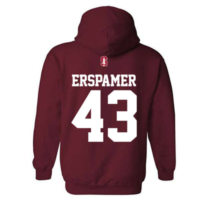 Stanford - NCAA Baseball : Mike Erspamer - Classic Shersey Hooded Sweatshirt-1