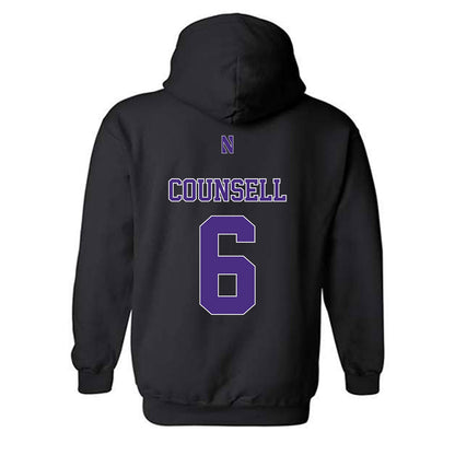 Northwestern - NCAA Baseball : Jack Counsell - Classic Shersey Hooded Sweatshirt-1